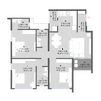 The Winds Bhugaon 3 BHK Floorplan